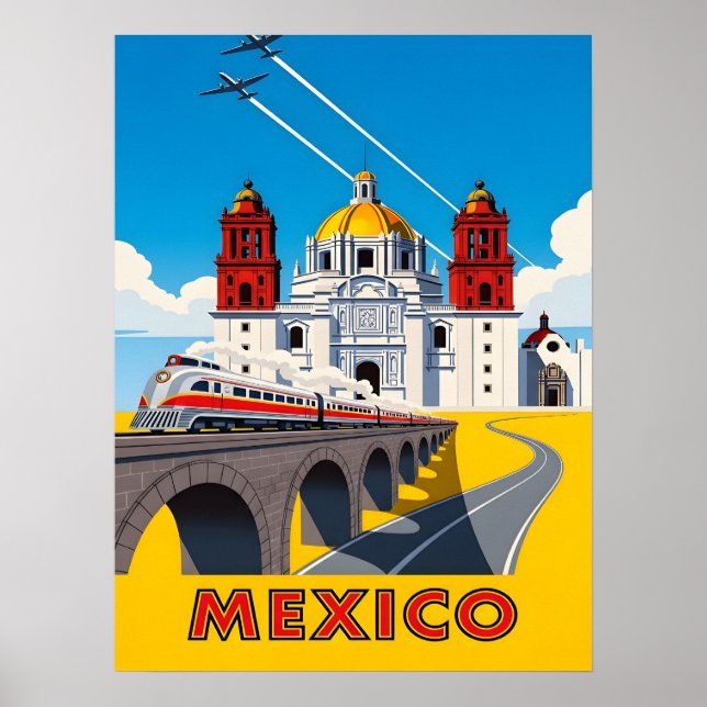 Póster Viaje vintage a México (Frente)