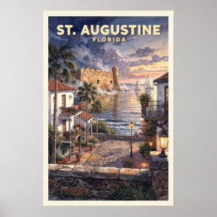 Póster Viaje Vintage a St. Augustine Florida