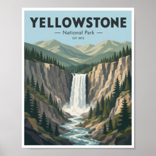 Póster Viaje vintage al Parque Nacional Yellowstone