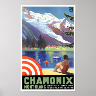 Póster Viaje vintage de Chamonix France