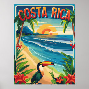 Póster Viaje vintage de Costa Rica