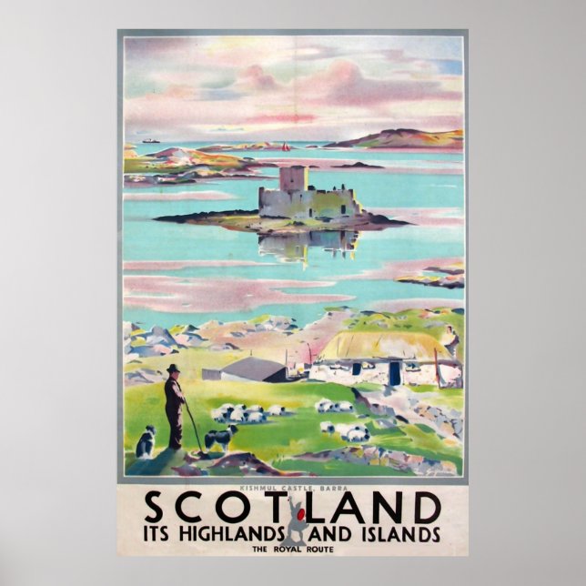Póster Viaje vintage de Escocia (Frente)