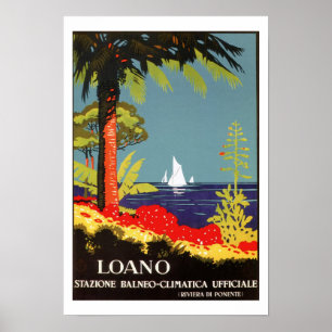 Póster Viaje vintage de Loano Italiano Riviera