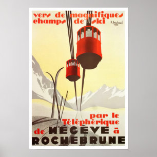 Póster Viaje vintage de Megeve France