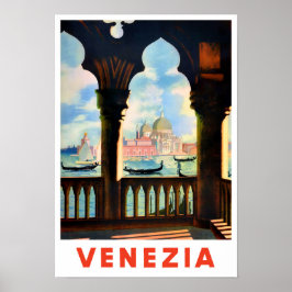 Póster Viaje vintage de Venecia Italia