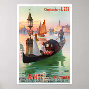 Póster Viaje vintage de Venecia Italia