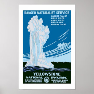 Póster Viaje Vintage de Yellowstone Park