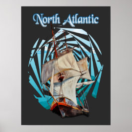 Póster Viaje vintage del Atlántico Norte