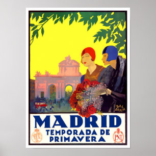 Póster Viaje vintage en Madrid España
