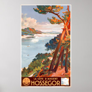 Póster Viaje Vintage Hossegor - La Côte D'Argent Francia