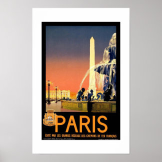Póster Viaje Vintage París 2