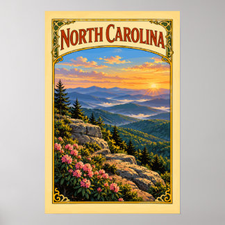 Póster Viaje Vintage por las Montañas Blue Ridge de Carol