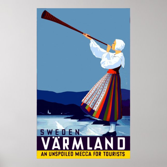 Póster Viaje Vintage Varmland Suecia (Frente)