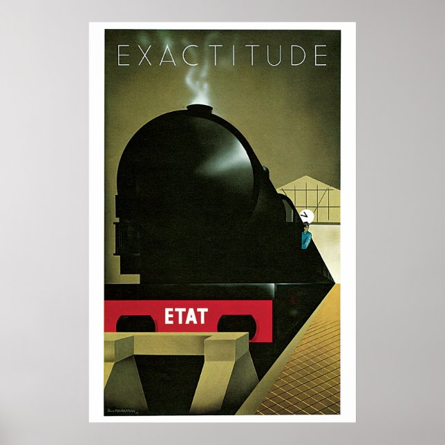 Póster Viaje y viaje en tren Art Déco francés de los años (Frente)