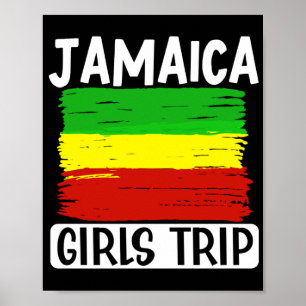 Póster Viajero de vacaciones Chicas de Jamaica Bandera de