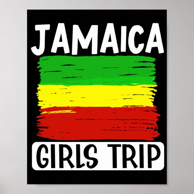 Póster Viajero de vacaciones Chicas de Jamaica Bandera de (Frente)