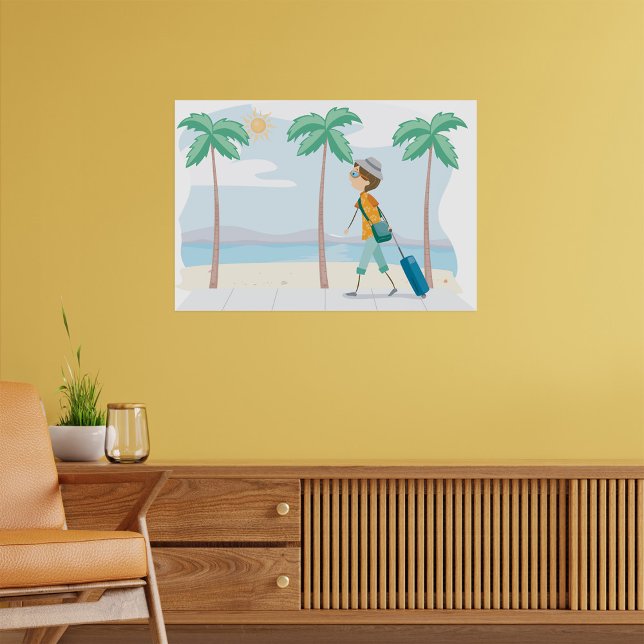 Póster Viajero de vacaciones tropicales viaje en playa di (Subido por el creador)