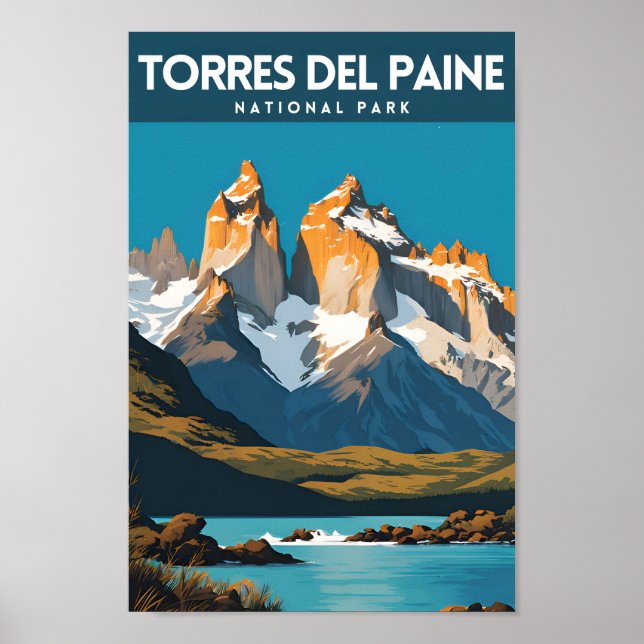 Póster Viajero del Parque Nacional Torres Del Paine (Frente)