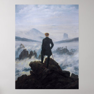Póster Viajero sobre el mar de niebla – Friedrich