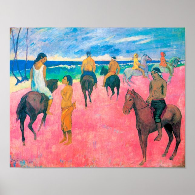 Póster Viajeros en la playa, Gauguin (Frente)