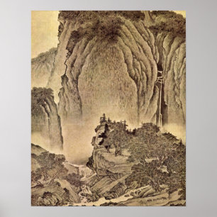 Póster Viajeros en las montañas por Fan Kuan