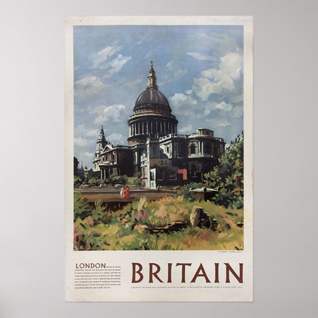 Póster Viajes a la catedral de San Pablo de la Vieja Lond (Frente)