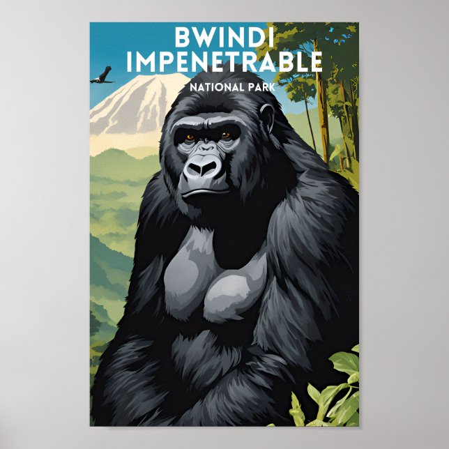 Póster Viajes al Parque Nacional Impenetrable de Bwindi (Frente)