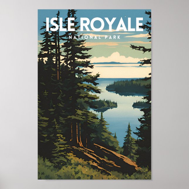 Póster Viajes al Parque Nacional Isle Royale (Frente)