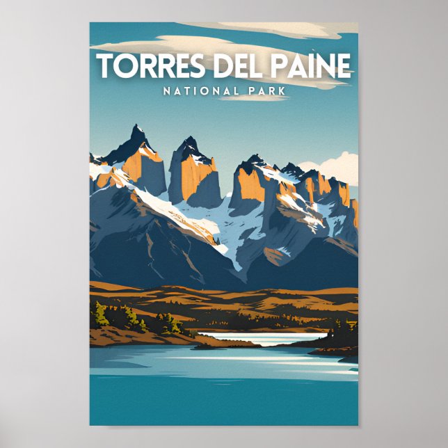 Póster Viajes al Parque Nacional Torres Del Paine (Frente)