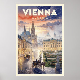 Póster Viajes Antiguos a Viena Austria