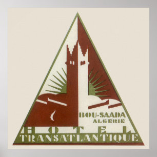 Póster Viajes Antiguos, Hotel Transatlántico, Argelia