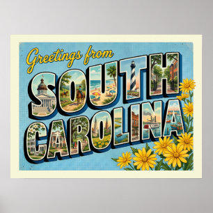 Póster Viajes Antiguos por Carolina del Sur