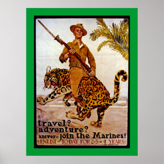 Póster ¿Viajes? ¿Aventura? ¡Únete a los marines!
