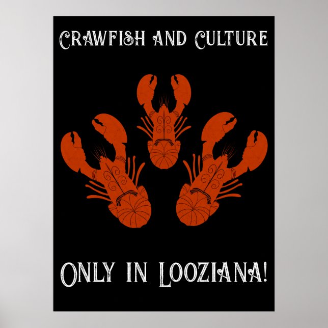 Póster Viajes con problemas Cajun Louisiana-Crawfish (Frente)