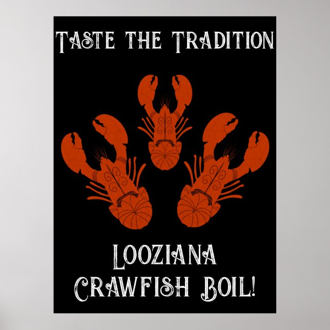 Póster Viajes con problemas Cajun Louisiana-Crawfish Boil (Frente)