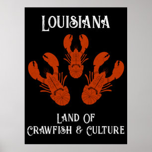 Póster Viajes con problemas Louisiana-Crawfish & Culture