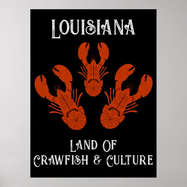 Póster Viajes con problemas Louisiana-Crawfish & Culture (Frente)