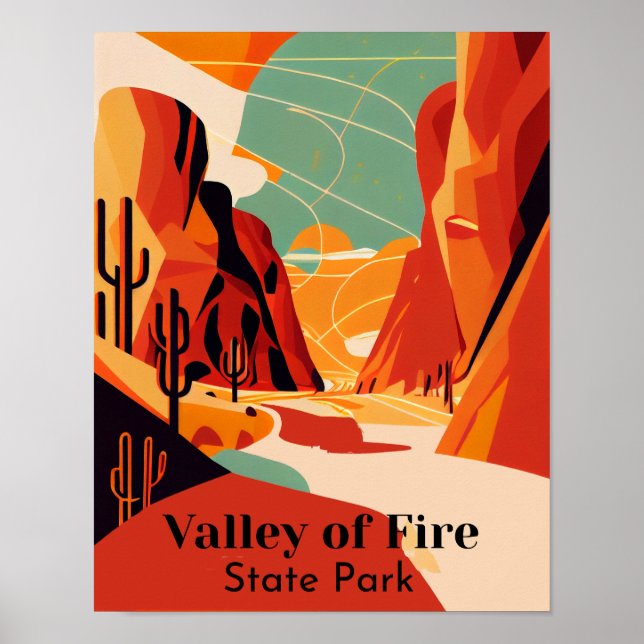 Póster Viajes Contemporáneos Al Valle Del Fuego (Frente)