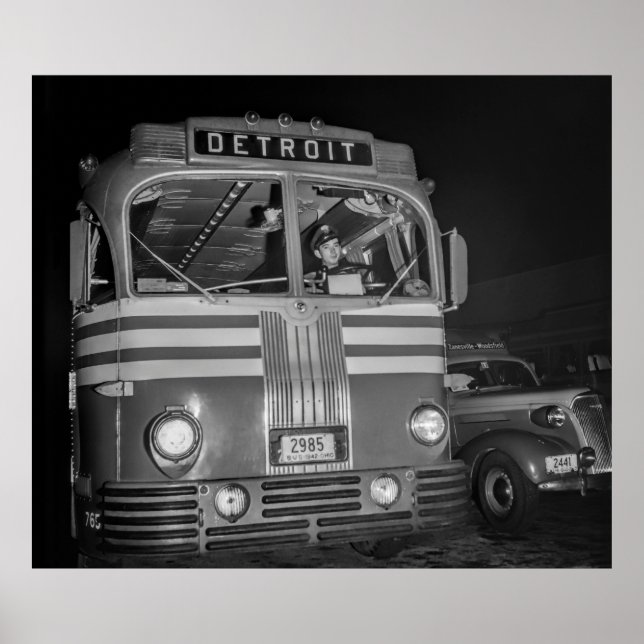 Póster Viajes de autobuses interestatales en Estados Unid (Frente)