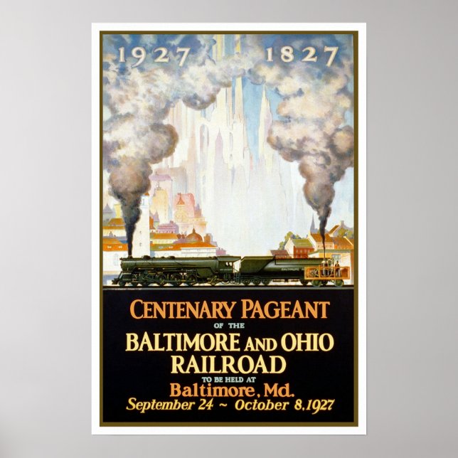 Póster Viajes de cosecha, Baltimore y Ohio (Frente)