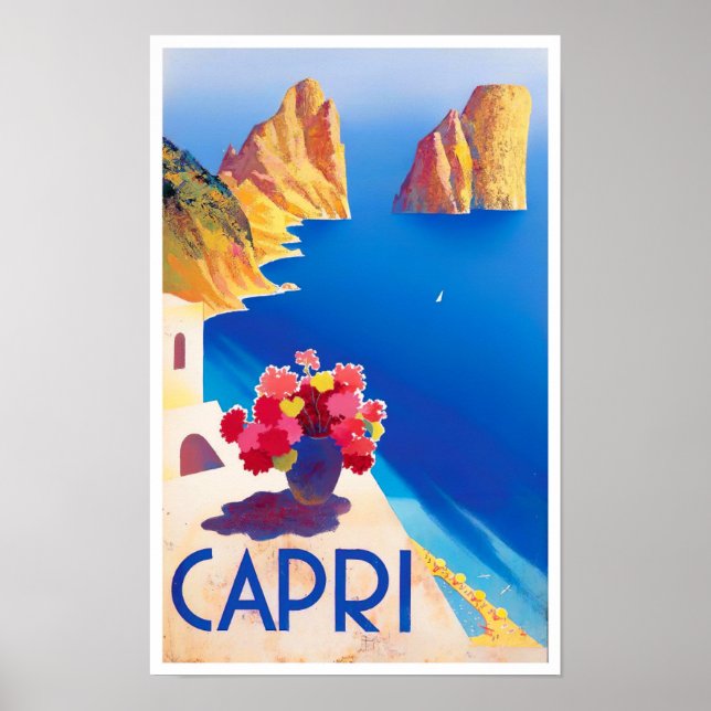 Póster Viajes de cosecha de Capri Italia (Frente)