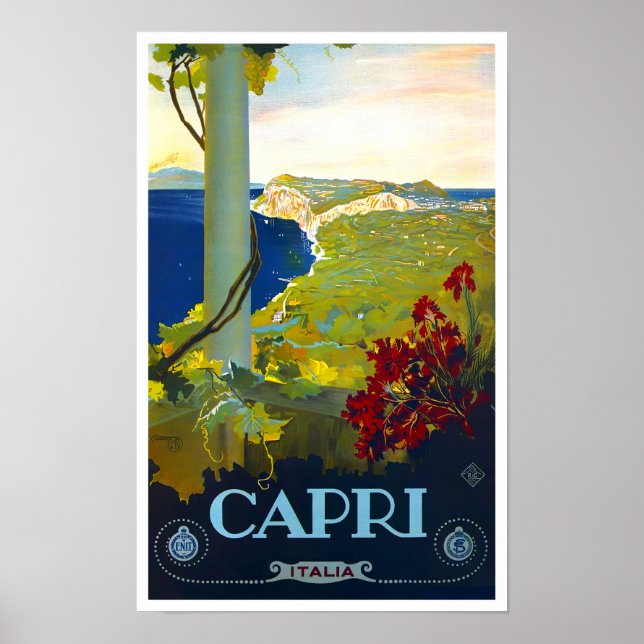Póster Viajes de cosecha de Capri Italia (Frente)