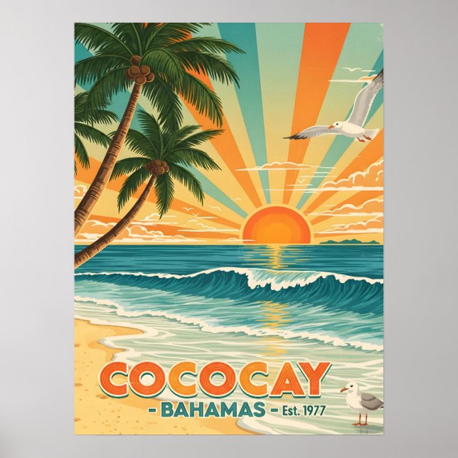 Póster Viajes de cosecha de Cococay Bahamas (Frente)