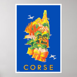 Póster Viajes de cosecha de Córcega Francia