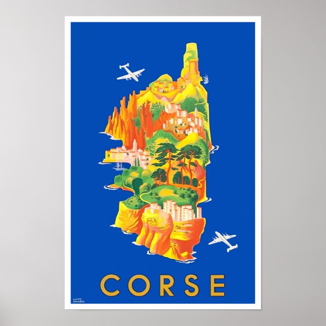 Póster Viajes de cosecha de Córcega Francia (Frente)