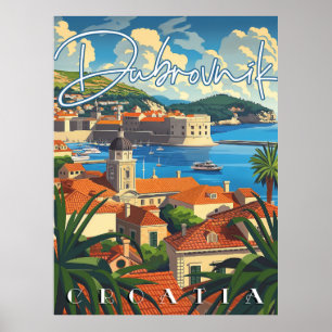 Póster Viajes de cosecha de Dubrovnik Croacia