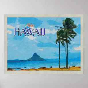 Póster Viajes de cosecha de Gorra de Chinaman, Hawaii