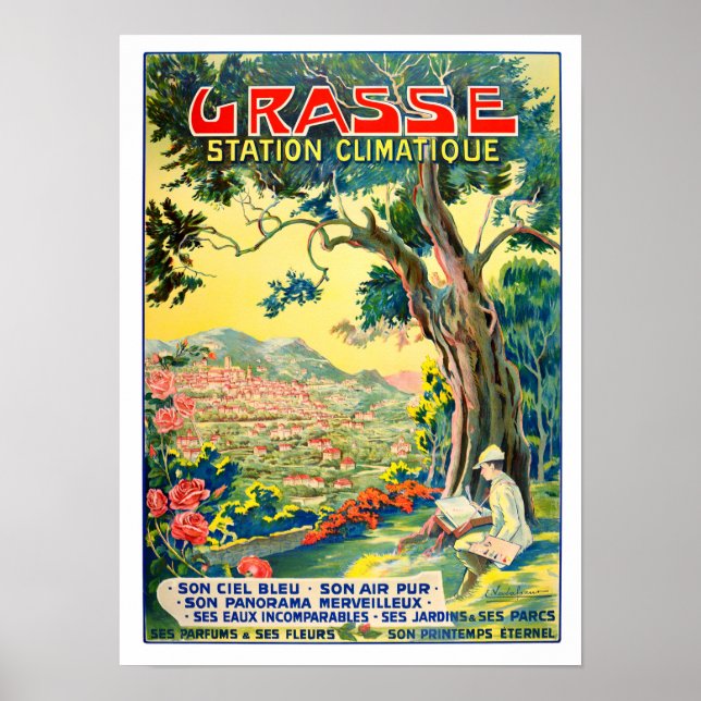 Póster Viajes de cosecha de Grasse France (Frente)