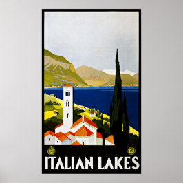 Póster Viajes de cosecha de lagos italianos Italia
