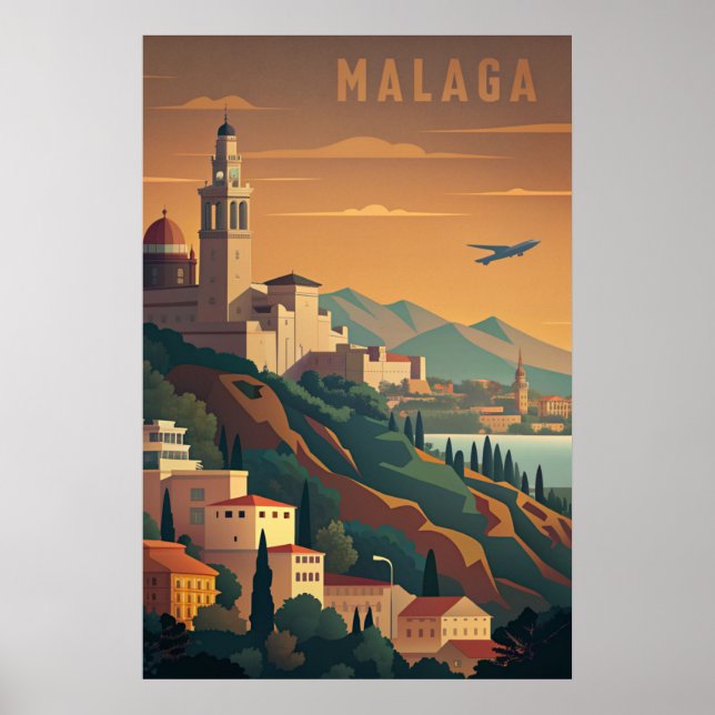 Póster Viajes de cosecha de Málaga España (Frente)